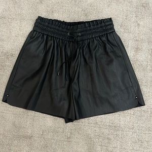 NWT Zara Faux Leather Black Shorts Size S